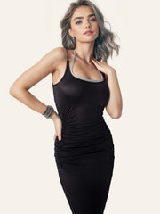 Urban Fashion Ruched Waist Bodycon Shapewear Dress