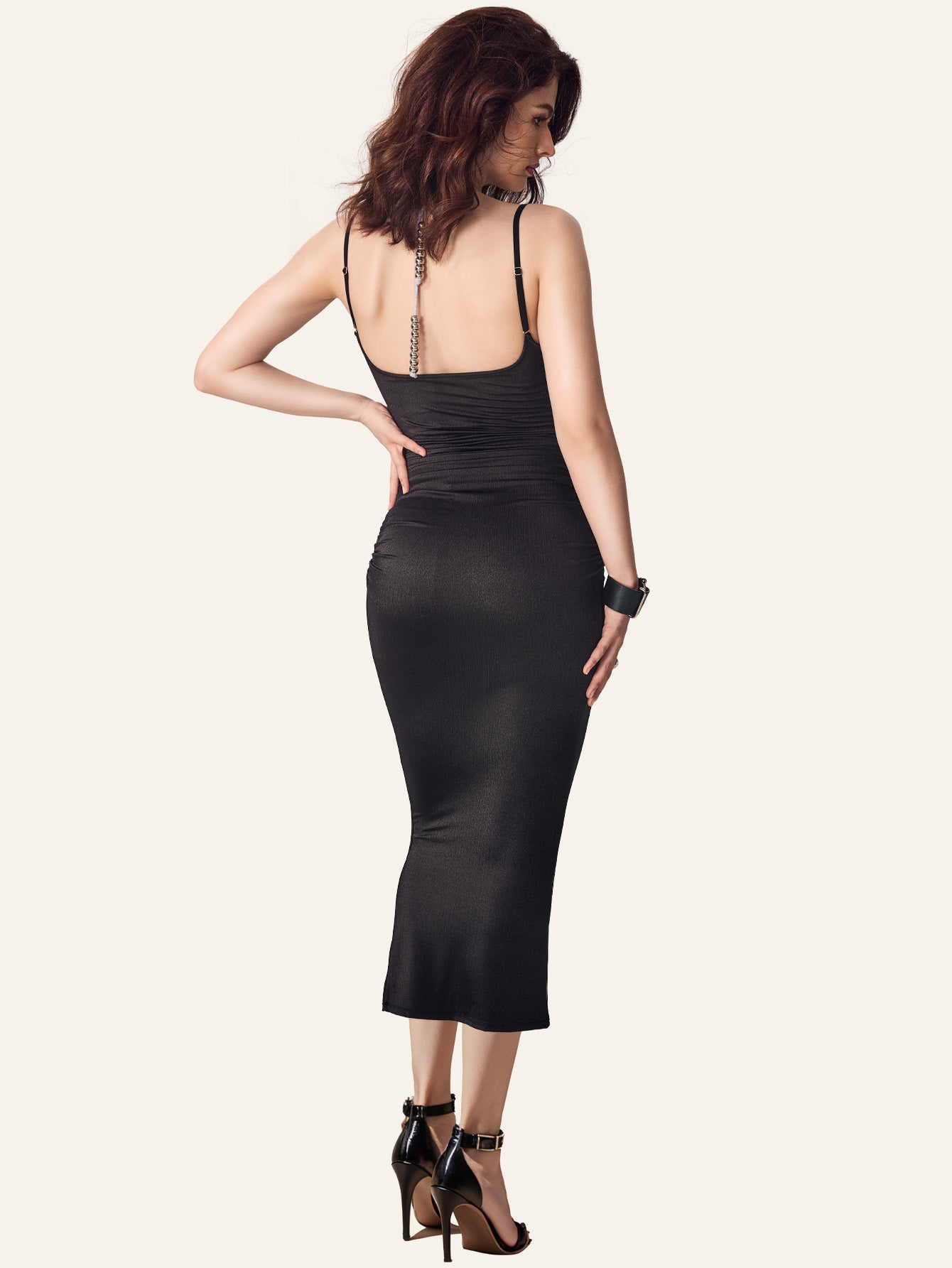 Urban Fashion Ruched Waist Bodycon Shapewear Dress