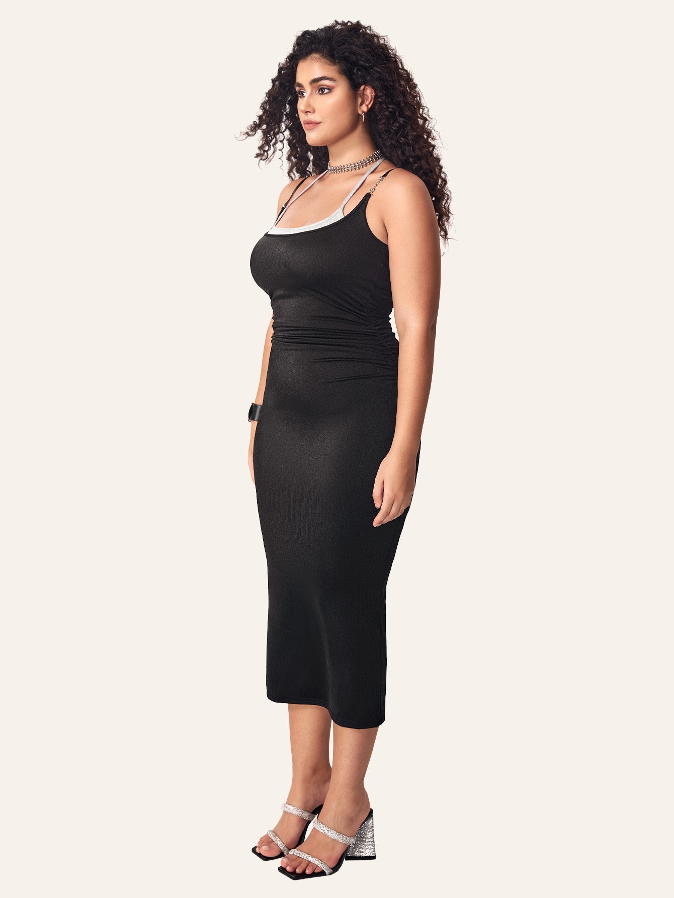 Urban Fashion Ruched Waist Bodycon Shapewear Dress